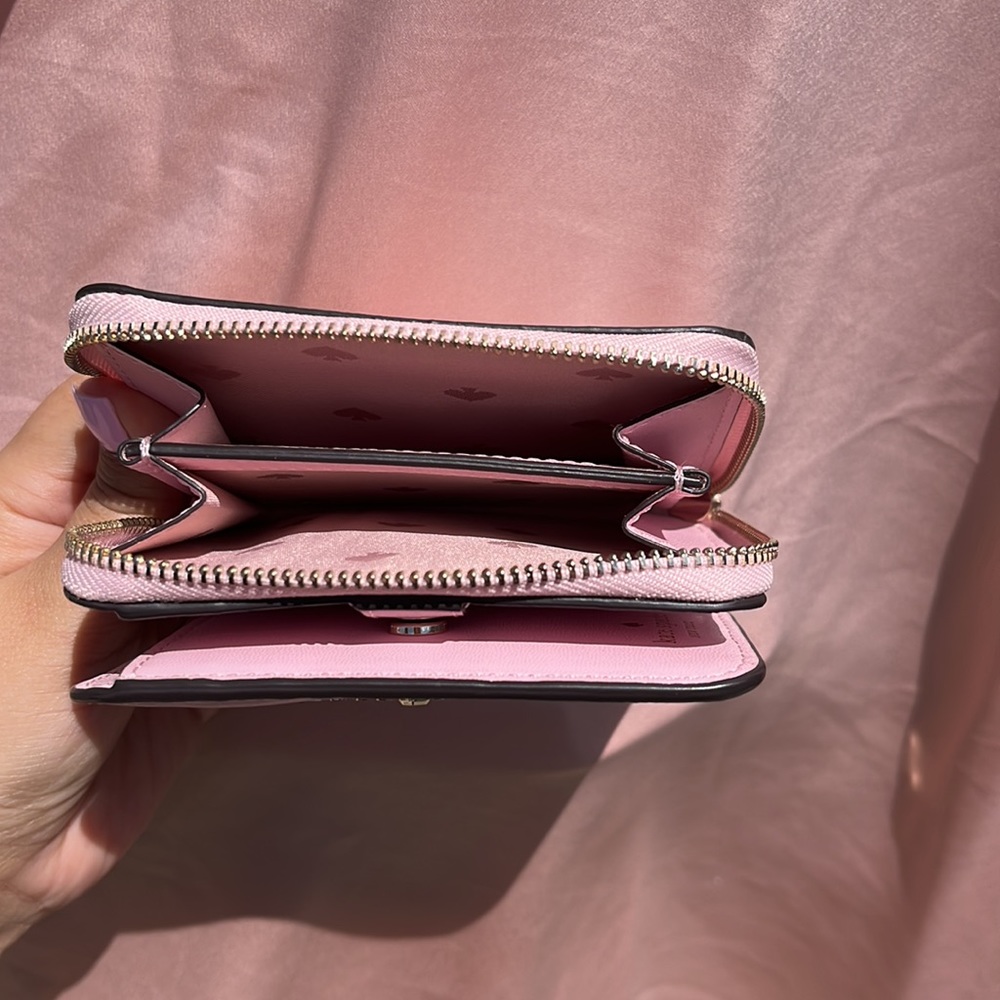 kate spade Pink Saffiano Leather Zip Wallet - Picture 3 of 5